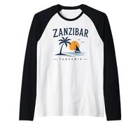 Zanzíbar Tanzania Retro Stone Town Island Viajes Arte Africano Camiseta Manga Raglan