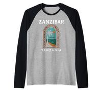 Zanzíbar Tanzania Retro Stone Town Island Viajes Arte Africano Camiseta Manga Raglan