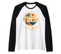Zanzíbar Tanzania Retro Stone Town Island Viajes Arte Africano Camiseta Manga Raglan