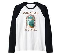 Zanzíbar Tanzania Retro Stone Town Island Viajes Arte Africano Camiseta Manga Raglan
