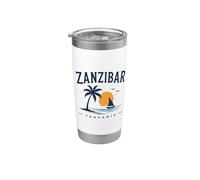 Zanzíbar Tanzania Retro Stone Town Island Viajes Arte africano Vaso térmico de acero inoxidable de doble pared