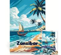 Zanzíbar, Tanzania︰ Rompecabezas de Playa Tropical para Adultos, 1000 Piezas, Entrenamiento de Memoria, recreación Tranquila, Corte Impecable, (50x75cm)