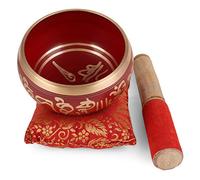 'ZAP Impex® Bol de meditación tibetano Om Mani / almohadón / mao de 4 pulgadas rojo