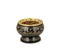 Zap Impex® Cuenco Trasero con decoración Tallada Muy Bonito y versátil Quemador de Incienso de latón, Aprox. 5 x 5,5 cm