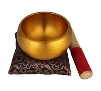 Zap Impex Hermoso regalo de Navidad, hecho a mano, color dorado, latón cantante, cuenco tibetano, meditación, yoga, canto de 4 pulgadas