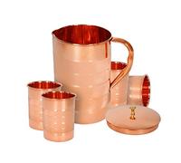Zap impex Jarra de lujo de cobre puro con 4 vasos