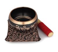 Zap Impex ® Meditación tibetana Om Mani cuenco tibetano/cojín/mazo "4 pulgadas" negro