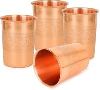 Zap Impex Vaso de Agua de Cobre Ayurvédico - Taza Con Grabado en Relieve (1 Pieza)
