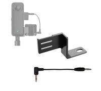 Zapata fría invisible para micrófono compatible con Insta360 X4, adaptador de micrófono, soporte de micrófono externo con cable de audio compatible con accesorios Insta360 X4