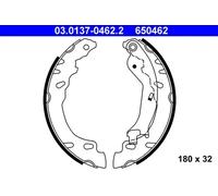 Zapatas de freno 03.0137-0462.2 ATE para FIAT FORD