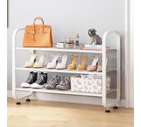 Zapatera de Almacenamiento con Paneles Separadores Ajustables, Metal Furniture for Entrance Hall Ahorro De Espacio De Almacenamiento Y Organización(White,84.5 * 51.5cm/33.3 * 20.3in)