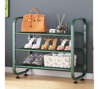 Zapatera de Almacenamiento con Paneles Separadores Ajustables, Metal Furniture for Entrance Hall Ahorro De Espacio De Almacenamiento Y Organización(Green,64.5 * 51.5cm/25.4 * 20.3in)