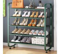 Zapatera de Almacenamiento con Paneles Separadores Ajustables, Metal Furniture for Entrance Hall Ahorro De Espacio De Almacenamiento Y Organización(Green,64.5 * 85.5cm/25.4 * 33.7in)
