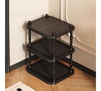 Zapatera de Almacenamiento Estantería Modular de PP de Compartimentos, Ahorro De Espacio De Almacenamiento Y Organización para Entrada Salón(Black,39cm/15in)