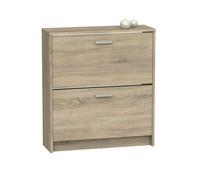 MUEBLES PITARCH | Zapatero Recibidor Mueble Auxiliar Estrecho 2 Puertas para Entrada Roble Cambrian, 12 Pares de Zapatos, 82x74x25cm, Colección Tibet