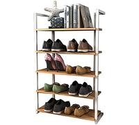 Zapatero, 3/4/5 Niveles Zapatero de Madera Organizador de Almacenamiento Estante Organizador de Zapatos de Hierro Estante para Pasillo/Baño/Sala de Estar y Pasillo, Ahorro Blanco (5 Niveles 64 cm)