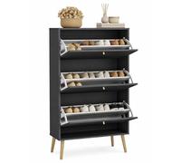 Zapatero Abatible Guadiana Mat Grey, Mueble Zapatero con 3 Puertas Abatibles, Gris Mate, 71 x 25 x 140 cm