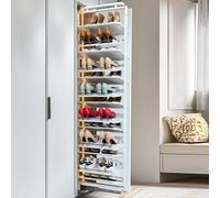 Zapatero ajustable extraíble para armario, organizador vertical que ahorra espacio, zapatero de metal expandible, diseño retráctil para un fácil acceso, ideal para almacenamiento en el hogar
