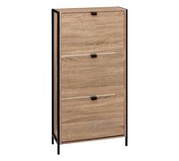 Zapatero Aliaj de 3 cajones con Efecto Roble Natural, de Five Simply Smart. Ideal para pasillos y dormitorios. Organizador para 18 Pares de Zapatos.