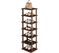 Zapatero Alto Y Estrecho De Bambú, Estante Almacenamiento Delgado 8 Niveles para Entrada, Apartamentos Espacios Pequeños, Zapatos Accesorios Eficientemente(7 tier/25cm)