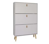 Zapatero anzio blanco pasillo recibidor 3 puertas abatibles melamina moderno 129x80x24 cm