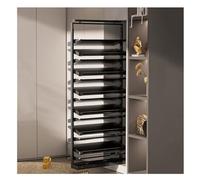 Zapatero apilable organizador de 12 cm de altura ajustable estrecho que ahorra espacio, estante de almacenamiento de zapatos para armario, 75 x 30 x 114,5 cm, ideal para uso doméstico y de oficina.