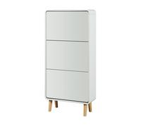 Zapatero aure con 3 puertas abatibles 134x63x24 cm - blanco [en.casa]