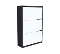 Zapatero aurskog 3 compartimentos máx. 18 pares aglomerado 110 x 74 x 24 cm - antracita y blanco [en.casa]