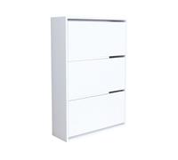 Zapatero aurskog 3 compartimentos máx. 18 pares aglomerado 110 x 74 x 24 cm - blanco [en.casa]