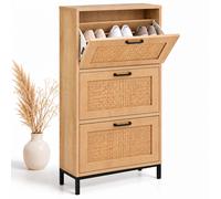 Zapatero, basculante, mueble, estantería, ratán, almacenamiento, estrecho