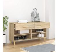 Zapatero clásico de madera para habitación de 102 x 35 x 55 cm, estante superior resistente para plantas en maceta, amplio espacio para sala de estar, piel Sonoma Sle