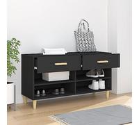 Zapatero clásico de madera para habitación y sala de estar, color negro, 102 x 35 x 55 cm, parte superior Slish para plantas en maceta, amplio espacio y diseño moderno