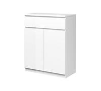 Zapatero con 2 puertas 1 cajón blanco alto brillo naia - conforama
