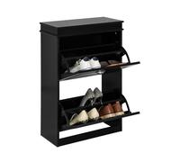 SoBuy Zapatero Estrecho para Entrada y Recibidor - Mueble Zapatero Negro con 2 Solapas y Gran Capacidad - Armario 54x24x83cm para Pasillo Estrecho, Recibidores, Dormitorio, FSR78-SCH