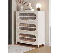 Zapatero con 3 puertas a presión, organizador de almacenamiento de zapatos, mueble de acero al carbono, zapatero de entrada con laminados extraíbles, armario de zapatos independiente para interior y e