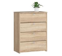 Zapatero con 4 compartimentos akord roble sonoma 60 cm 4 puertas basculantes frente en color roble sonoma 60x33x80 cm