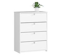 Zapatero con 4 compartimentos akord rubin blanco 66 cm 4 puertas basculantes frente en color blanco 66x36x85 cm