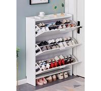 Zapatero con estantes abatibles, organizador de zapatos oculto independiente for entrada, delgado con puertas, zapatero con estantes ajustables for pasillo, cerrado(100*24*118cm(39*9*46in))