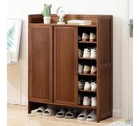 Zapatero con puertas correderas, organizador de zapatos independiente de 5 niveles para entrada y pasillo, elegante solución de almacenamiento