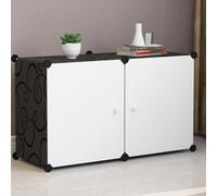 Zapatero con puertas que ahorra espacio con forma de cubo modular para pasillo, dormitorio y entrada, se adapta a todos los tipos de zapatos, separadores extraíbles, solución de almacenamiento de 3