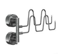 Zapatero con sistema de adherencia de ventosa, plegable, cuerpo de hierro PET, gancho giratorio de 180°, drenaje rápido, ahorro de espacio para baño, balcón, vertical (blanco cremoso)