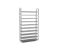 SONGMICS Zapatero de 10 Niveles, con Capacidad para 40-50 Pares de Zapatos | Organizador de Zapatos, Acero, 100 x 28 x 175 cm, para Salón, Guardarropa y Vestíbulo, Negro, Colección RYLAN LSR10H