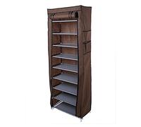 Zapatero de 10 niveles, zapatero con cremallera, estructura de metal y cubierta a prueba de polvo, 30 x 60 x 160 cm, organizador de zapatos para tacones altos, zapatos deportivos, 20-40 pares de