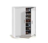 Habitdesign Mueble Zapatero Dos Puertas, Mueble Auxiliar, Modelo Basic Wide, Acabado en Blanco, Medidas: 75 cm (Ancho) x 101 cm (Alto) x 36 cm (Fondo)