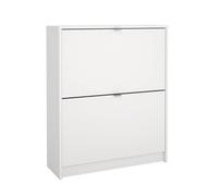 Zapatero Abatible Adaja, Mueble Zapatero de 2 Compartimentos con 2 Niveles en Color Blanco 71 x 25 x 86 cm