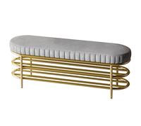 Zapatero de 3 Niveles, Banco de Almacenamiento con cojín, Zapatero de Metal de Estilo Moderno, Organizador de Zapatos para baño, Sala de Estar, Entrada, Pasillo y guardarropa