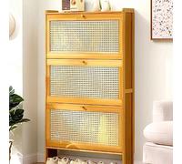 Zapatero de 3 niveles montado en la pared o mueble de almacenamiento independiente para pasillo y sala de estar, elegante con 3 puertas abatibles, color B, tamaño 70 cm