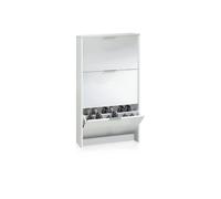 Zapatero de 3 puertas abatibles en blanco 60x113 cm remi blanco 60 x 113 x 22 cm