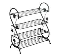 Zapatero de 4 niveles, organizador de almacenamiento de metal para entrada, pasillo, estante apilable con puerta