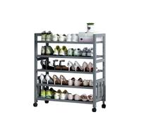 Zapatero de 5 niveles con ruedas, estantes extraíbles para un fácil almacenamiento, marco resistente, ideal para pasillo, armario, entrada y sala de estar (70 cm, color natural)